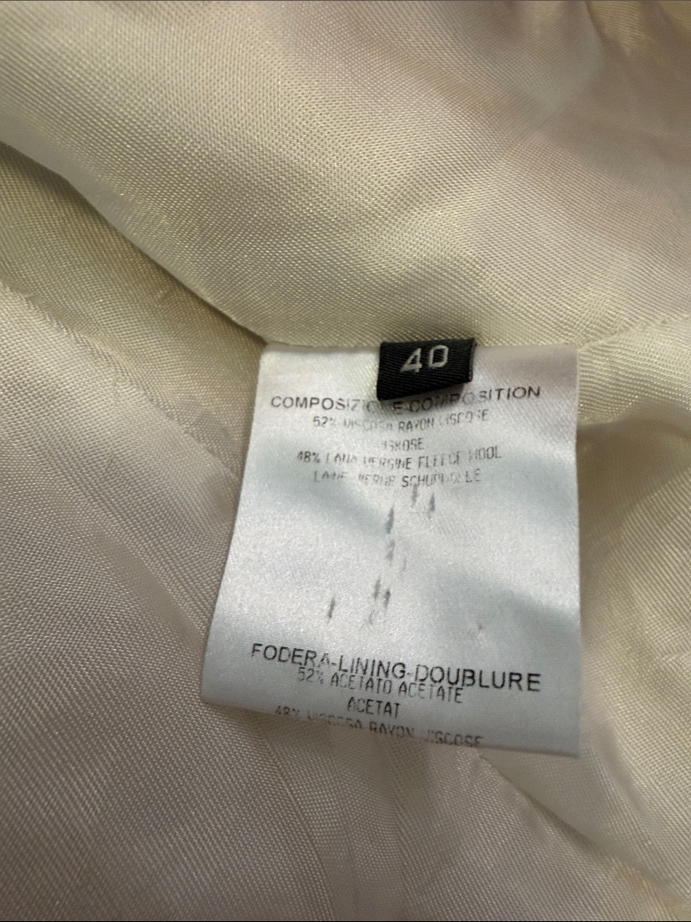Alexander McQueen Ivory Cream Tailored Blazer Jacket Made in Italy Sz 40 - Picture 15 of 16